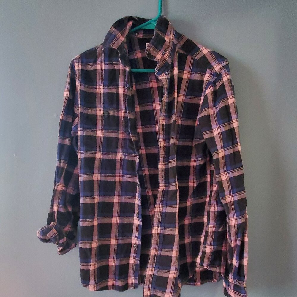 Sonoma Size s Mens long sleeve mens button down shirt blue and pink flannel